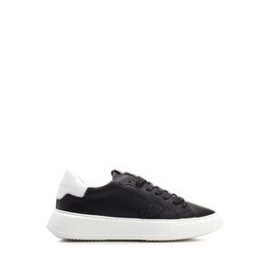 Philippe Model Men Black "Temple" Sneaker With White Heel Tab